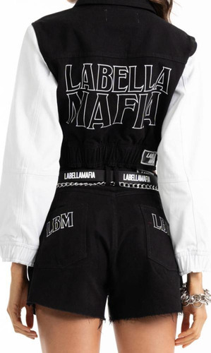 Cinturón Labellamafia Nirvana con dos hebillas para mujer, talla U, color negro