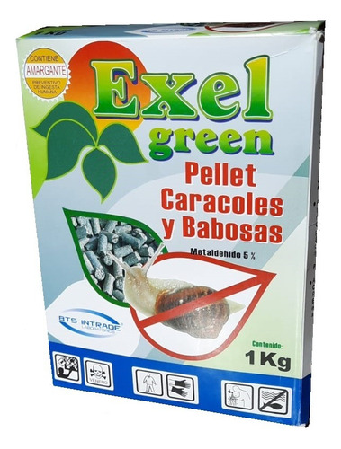 Pellet Control Caracoles 1kg. Exel Green, Molusquicida