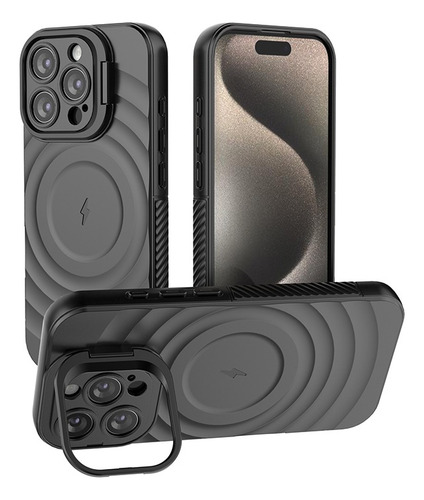 Funda Para iPhone Magsafe Relieve Elevado Protección De Cámara Con Soporte Stand Uso Rudo Esquinas Reforzadas