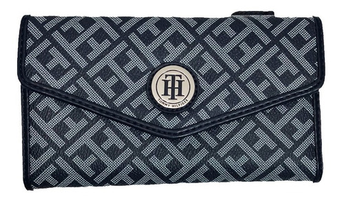 Cartera Tommy Hilfiger Original Azul Iniciales Estampado