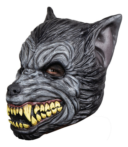 Máscara Lobo Lycan Halloween Terror Fiesta Disfraz Color Gris