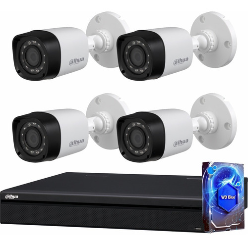 Kit Seguridad Dahua Full Hd Dvr 8 +disco 1tb Instalado + 4 Camaras 2mp 1080 Exterior Infrarrojas / Domo Interiores + Ip
