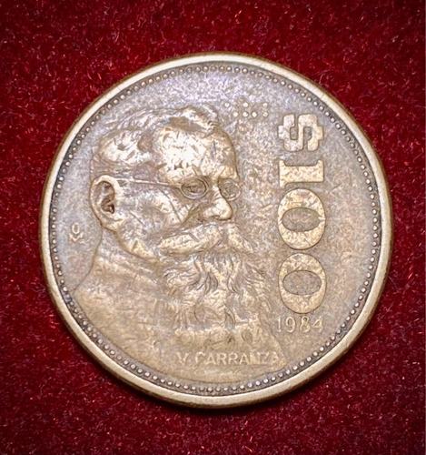 Moneda 100 Pesos Mexico 1984 Km 493 Carranza
