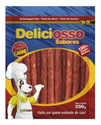 Ossinho Para Cães Deliciosso Palito Fino Carne - 200g
