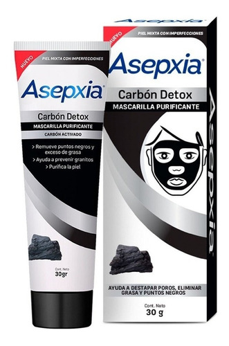 Asepxia Carbón Detox Mascarilla Purificante 30 Gr