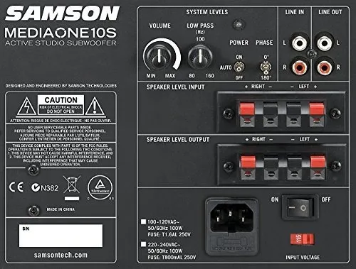 Subwoofer De Estudio Activo Samson Mediaone 10s