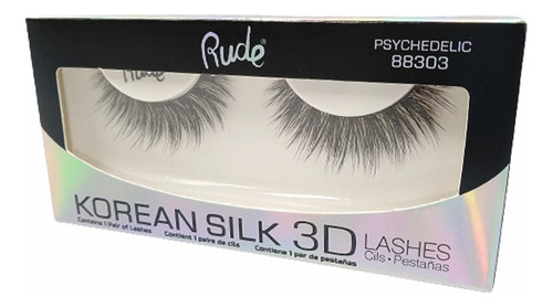 Pestañas Postizas De Seda Korean 3d Rude Cosmetics Color Psychedelic