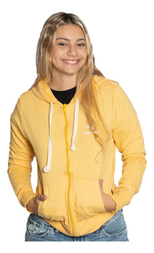 Converse Campera Lifestyle Mujer C/capucha Nova Amarillo Fuk