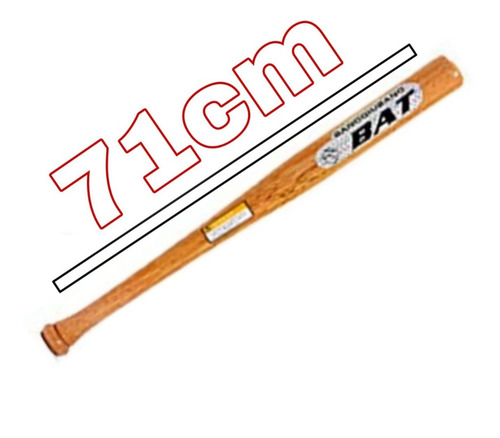 Imagen 2 de 5 de Bate Palo Baseball Madera Beisbol 71c Macizo Defensa Deporte
