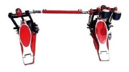 Pedal Doble De Bombo Parquer Evolution Rojo Para Bateria