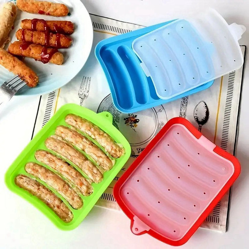4 Moldes For Hacer Salchichas, Silicona, Jamón Di