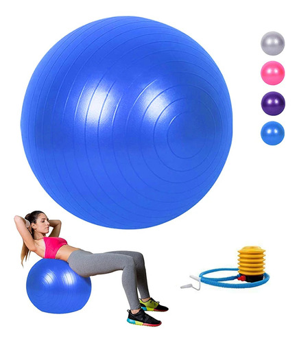 Balon Pelota De Yoga Pilates Ejercicio Casa 65cm + Inflador