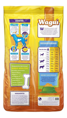 Imagen 2 de 4 de Wagui Perro Adulto X 15kg Sabor Carne