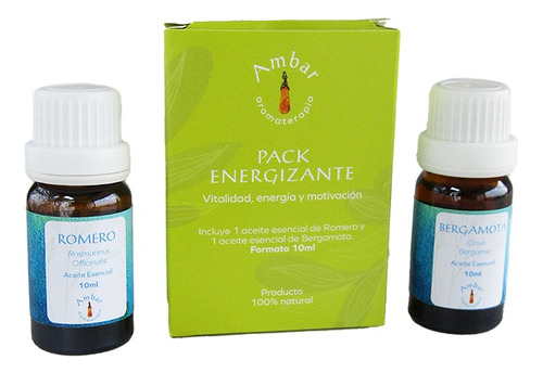 Pack Aceites Esenciales Energizante Romero Y Bergamota 