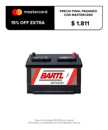 Bateria Bartl 75 Amper Garantía 12 Meses