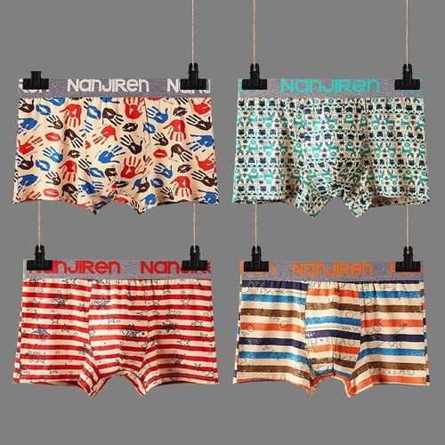 Paquete 5 Boxers Nanjiren Trunk De Algodón Para Caballero