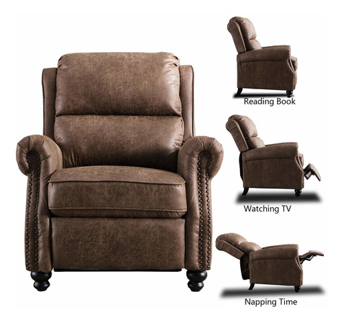 Canmov Sillon Reclinable Cuero Remache Decoracion Sofa