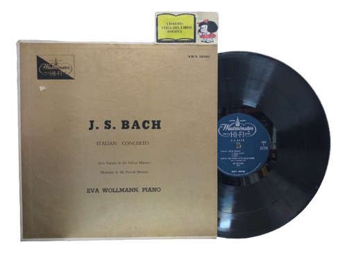 Lp - Acetato - Bach - Concierto Italiano - Piano - 1957