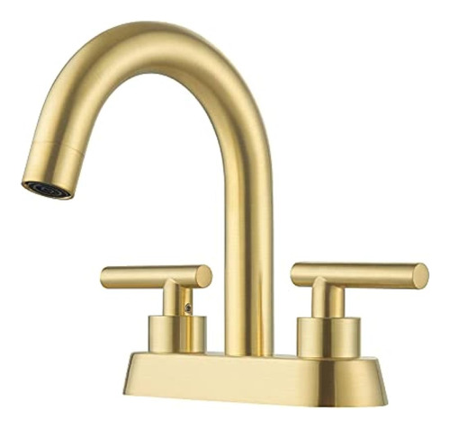 Kes Grifo De Baño De Oro Cepillado, Moderno, 4 Pulgadas, Con