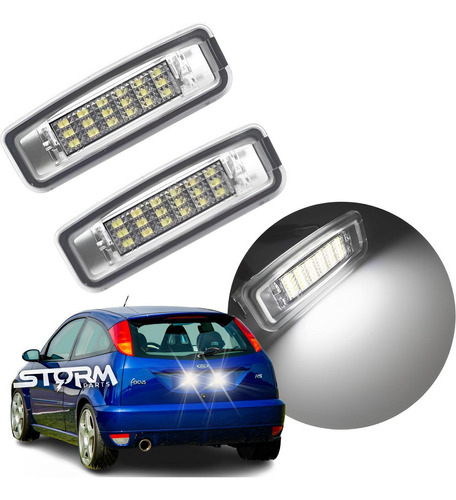 Par De Luz Placa Ford Focus Hatch 1998 A 2008 Lâmpada Led 2