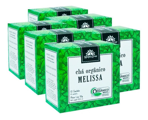 6 Chá De Melissa Pura 100 % Folhas 10 Sachês - Org. E Cert