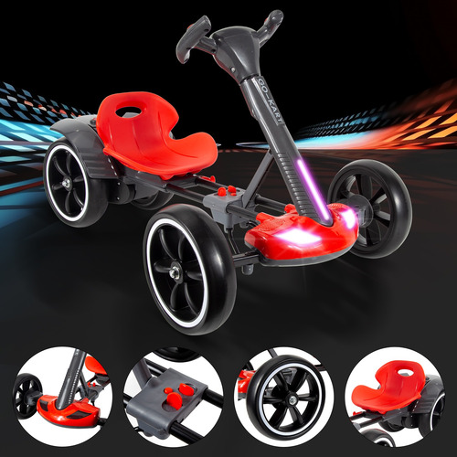 Carro Eléctrico Montable Go Kart Infantil Luces Led Sonido