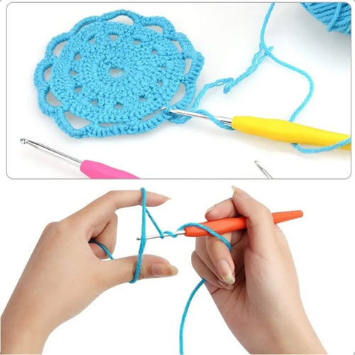 Kit Estojo Crochê Agulhas Soft Tricô Completo Cabo Emborrachado Imt Acessórios