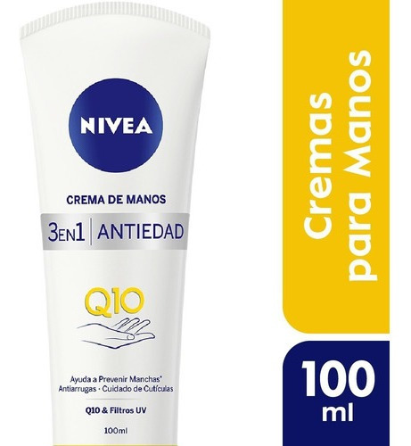 Nivea Crema De Manos 3en1 Antiedad Q10 100ml