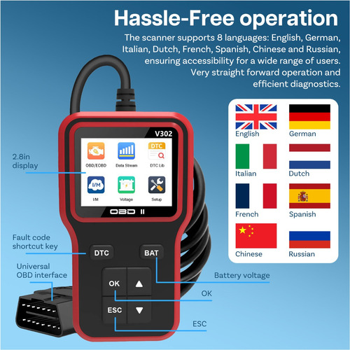 Leitor Obd2 De Códigos Com Reset E Diagnóstico Veicular