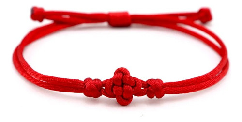 Pulsera Hilo Nudo Trébol Rojo Protección Suerte Unisex B180