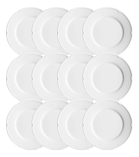 Plato Pan Porcelana Blanca Verbano Línea Provenza X12