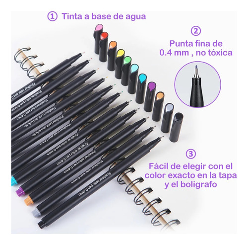 Canetas Coloridas Carimbo Roller Papelaria 24 Unidades
