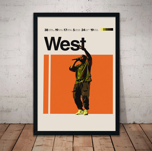 Cuadro Kanye West Donda Ye Tour Marco Madera Vidrio Poster