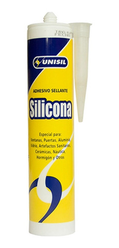 Silicona Acética Transparente 280ml. Unisil X 6 Unidades