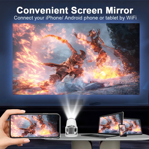 Smartprojetor Home Cinema 4k Projetor Android 11.0 Resolução 4k Hd Bluetooth Hdmi Wifi Branco