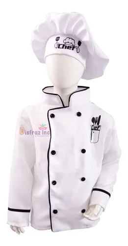 Disfraz De Cocinero Blanco Con Gorro Para Niño con Ofertas en