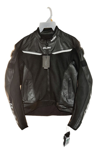 Chamarra Deportiva Moto Ikon Negro De Piel Orignal 