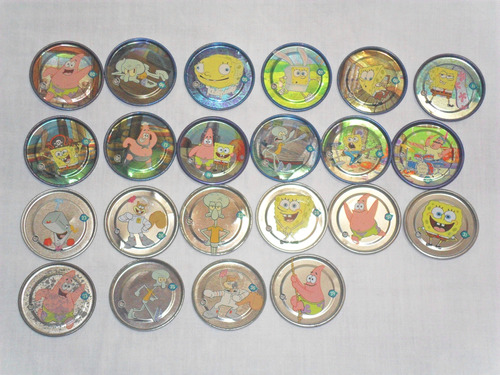 Tazos Bob Esponja Metal 23 Unidades Sin Repetir 