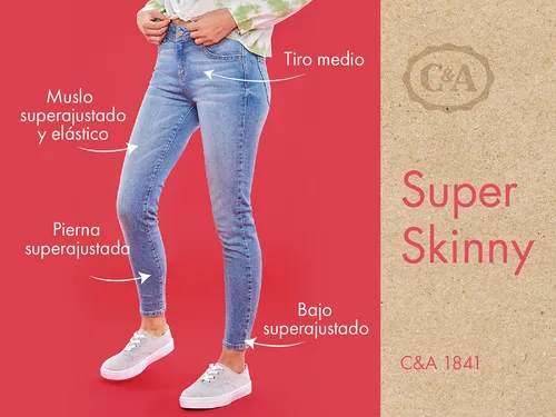 Pantal n De Mezclilla Super Skinny De Mujer C a 3039413 Meses