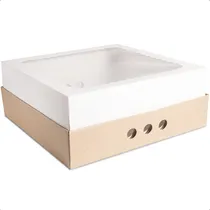 Comprar Pack X25 Bandejas De Desayuno Con Visor 30x30x12 Cm 