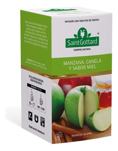 Infusión Saint Gottard Manzana, Canela, Miel X 20 Saquitos