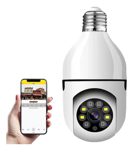 Cámara Con Bombilla Wifi Para Exteriores, 1080p Inalámbrica Wifi Con Bombilla, Cámara De Seguridad, Cámara De Enchufe Panorámica 360 Con Detección De Movimiento Inteligente Completa Y Alarma
