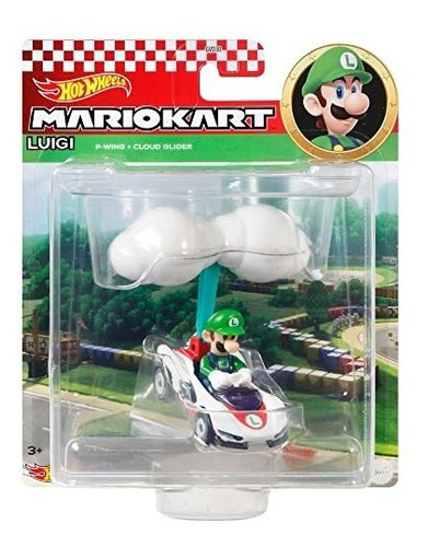 Ruedas Calientes Die-cast Mario Kart Luigi En P-wing B5dcd