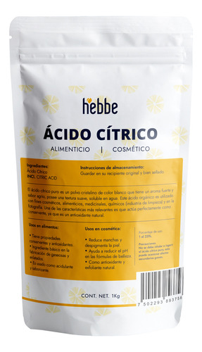 Ácido Cítrico Anhidro Puro 1 Kg