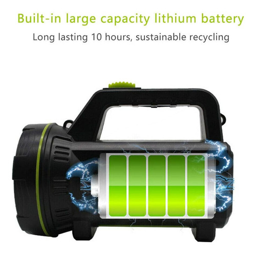 Foco Superbrillante, Linterna Recargable De 6000 Mah Con Luz