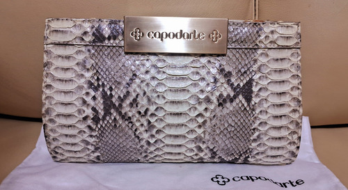 Bolsa Clutch Python/pyton/phiton/piton Cobra Legítimo Nude Python Ouro