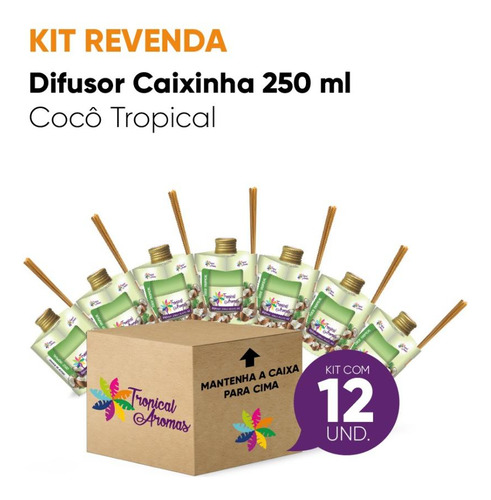 Kit Revenda Difusor Aromatizador De Ambiente Coco Tropical