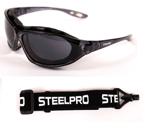 Anteojo Tipo Antiparra Steelpro X5+banda+antiempaño, Oscuro