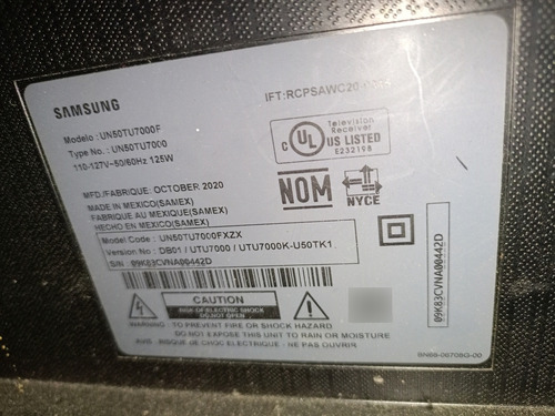 Tarjeta Pantalla Samsung Un50tu7000f Version Db01 (Usado)