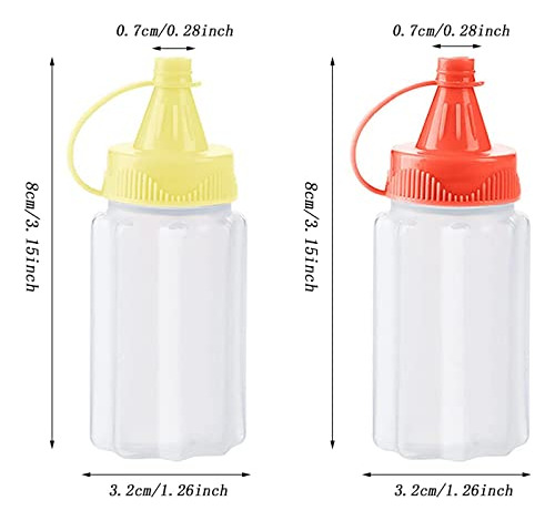 4 Minibotellas De Condimentos, 30 Ml De Salsa De Tomate Y Mo